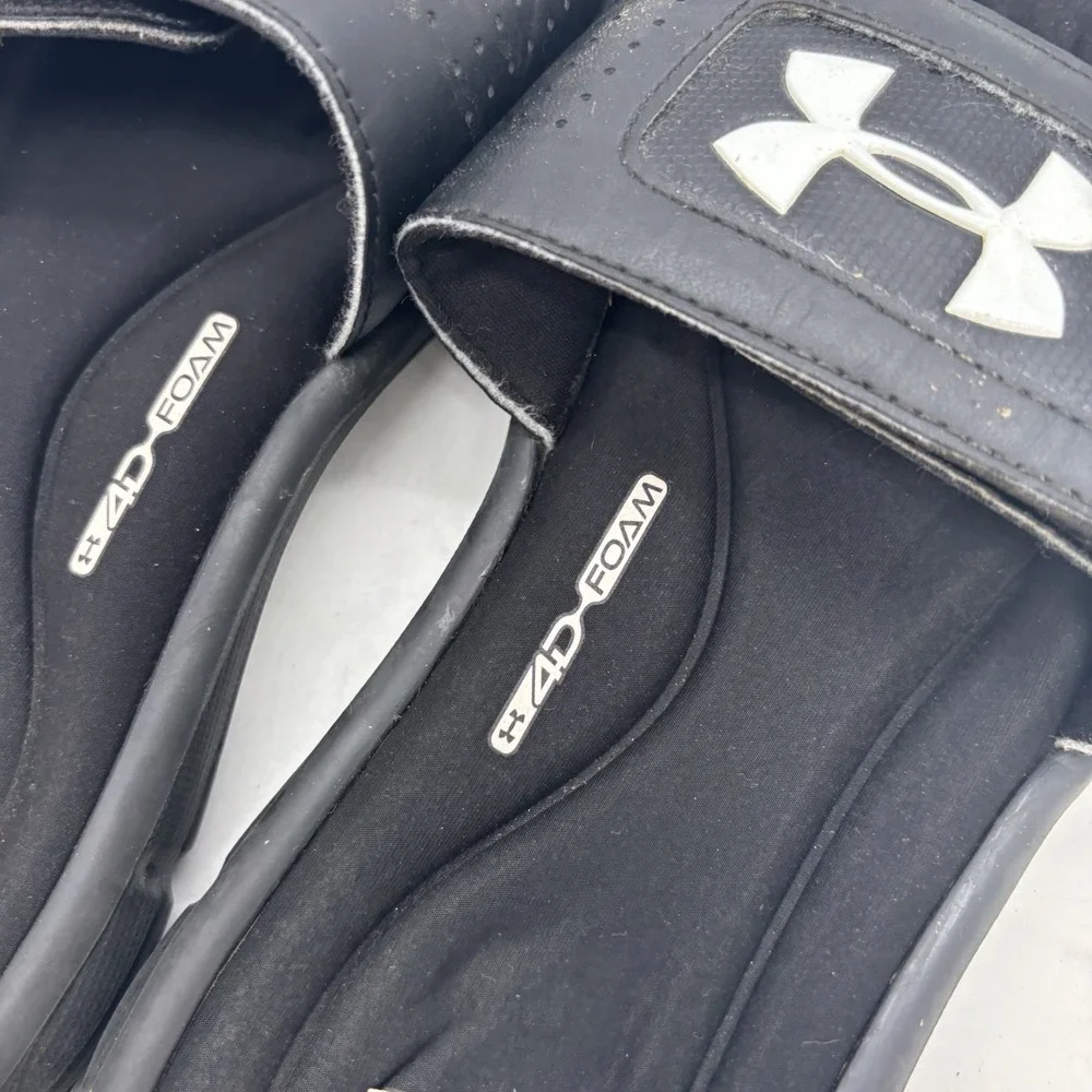 Under Armour 4D Sandals Kids 7Y Youth Memory Foam Slides Black/White Slip On